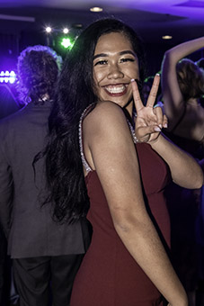A student dancing at Rutherford College Ball