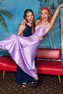Two students photographed at Rutherford College School Ball
